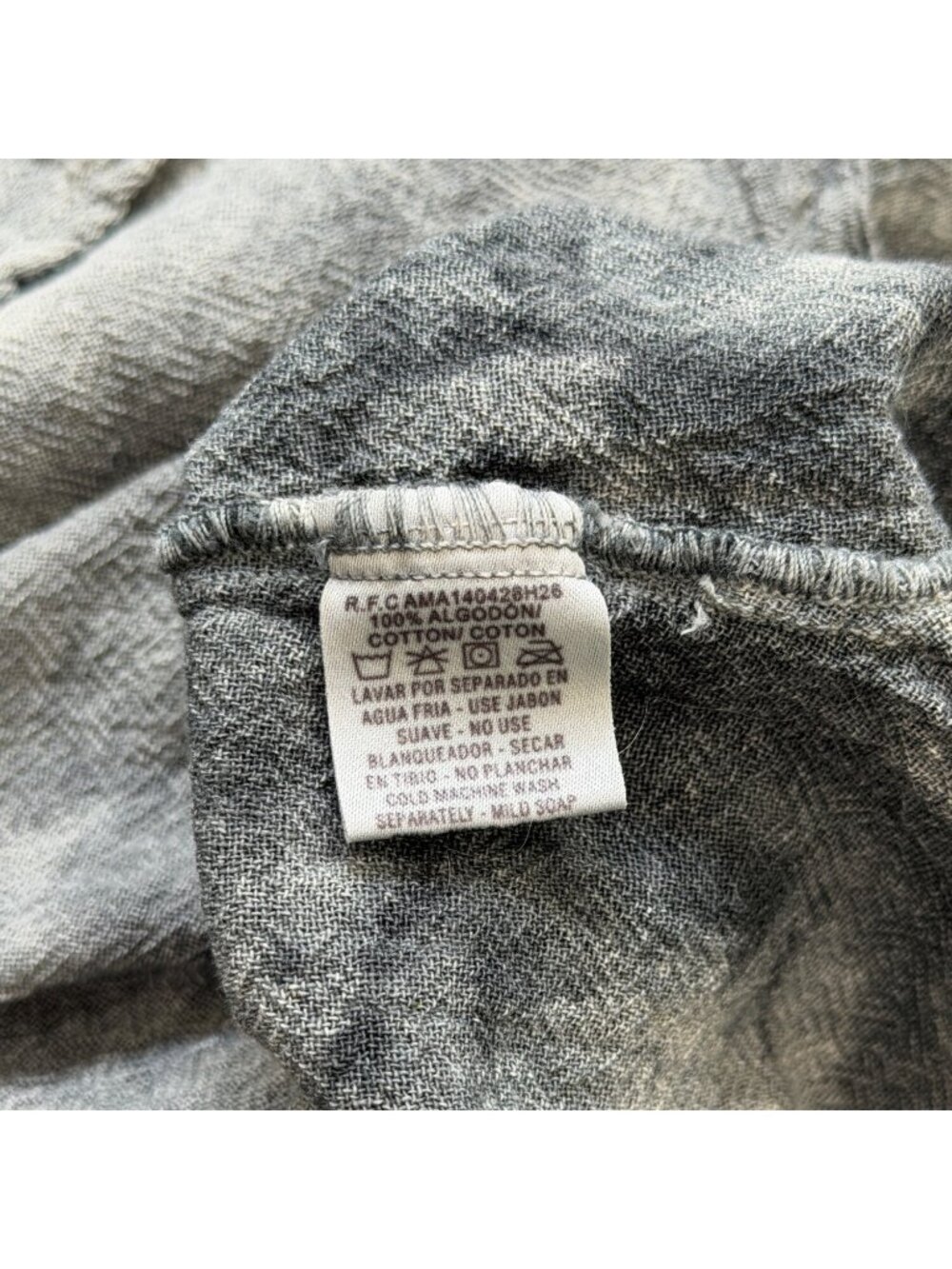 Oh My Gauze Womens Size 3 / XXL Top Short Sleeve Gray Tie-Dye Cotton Lagenlook - Picture 8 of 8
